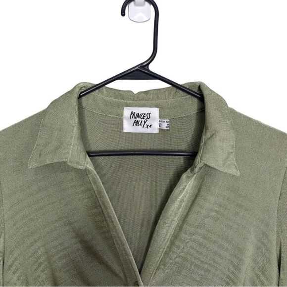 Princess Polly Green Button down Power of love mini dress size 8 - Picture 7 of 9